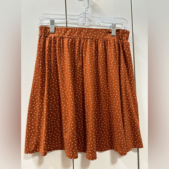 French Grey Rust and White Polka Dot Skirt - Picture 2 of 5